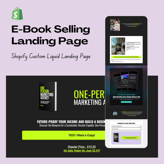 E-Book Selling Shopify Single Product Landing Page