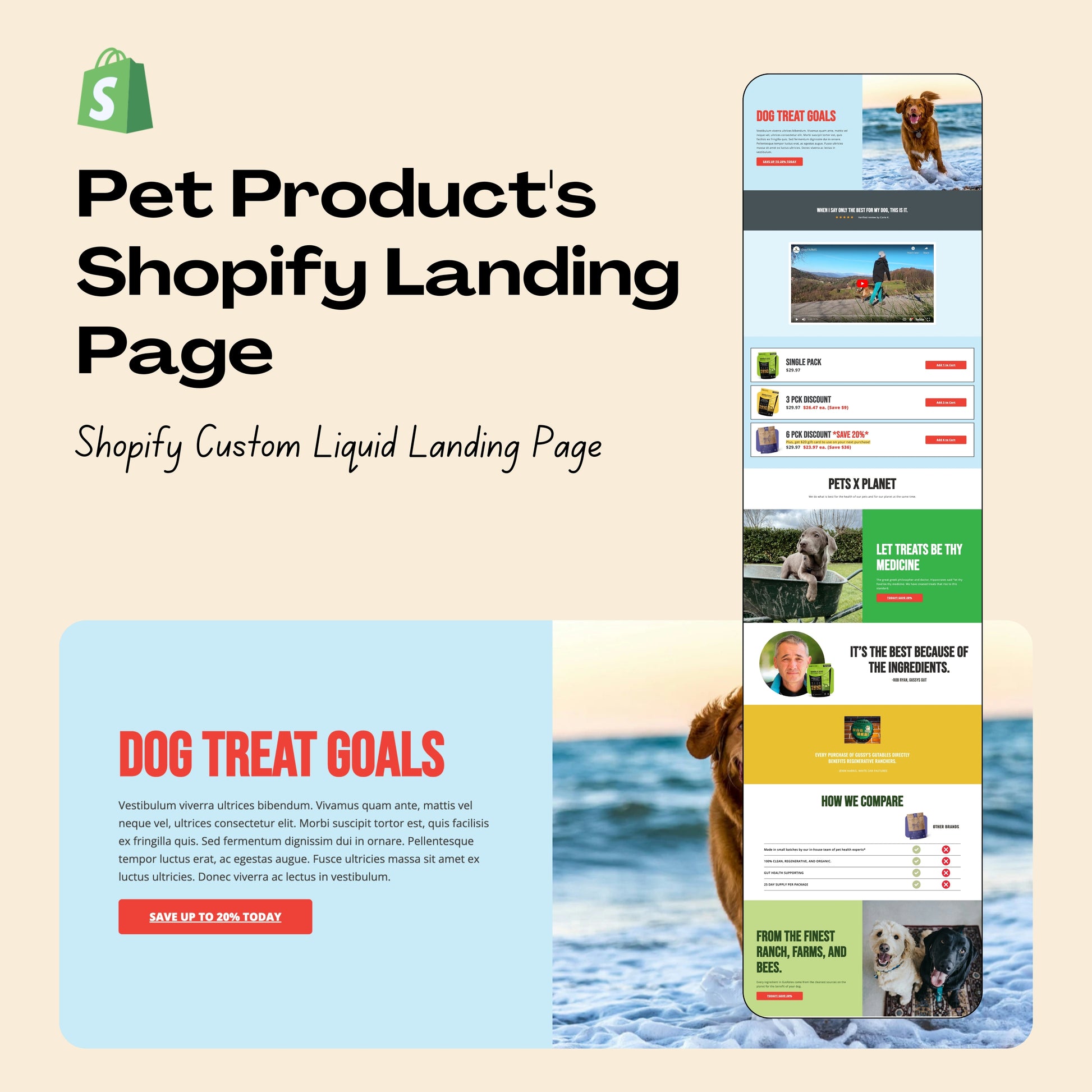 Pet Product's Liquid Landing Page